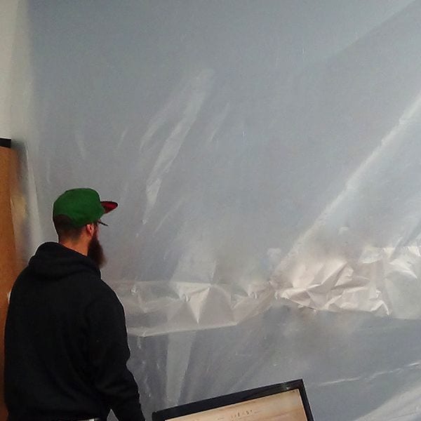 Americover Light Duty Static Construction Film, 2 mil Thick, 10 ft Width, 100 ft Length, Frosted Clear - RWC10