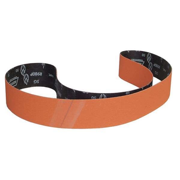 Lija recubierta de óxido de aluminio Norton Abrasives, 3 pulgadas de ancho, 79 pulgadas de largo, grano 50, grueso, de cerámica, Blaze R980P, color naranja - 66261090276.