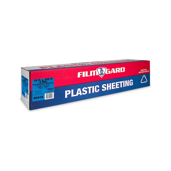 Film-Gard Film-Gard Plastic Sheeting 4 mil X 10 ft. W X 100 ft. L Polyethylene Black 1 pk - 625918