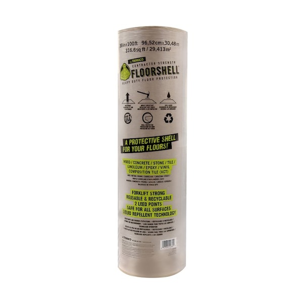 Floorshell Trimaco FloorShell Surface Protection 0.046 mil X 38 in. W X 100 ft. L Paper Brown 1 pk - 12380