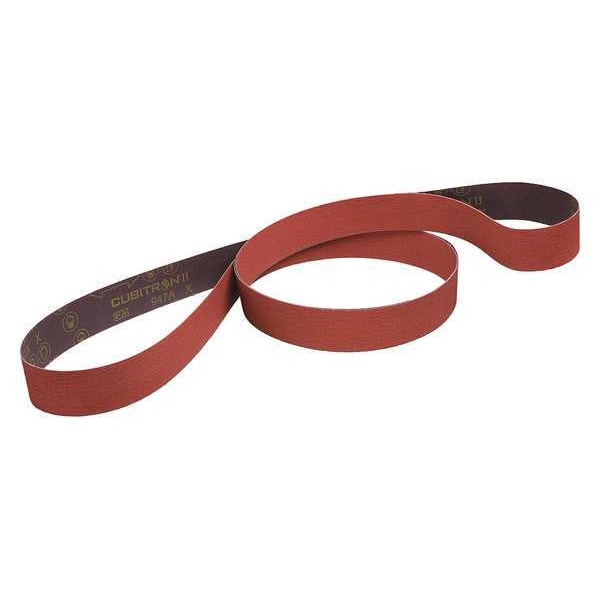 Cinta de lija Cubitron de 3M, recubierta, 1 pulgada de ancho, 42 pulgadas de largo, 80 granos, mediano, cerámica, 947A, color vino tinto - 60410012979