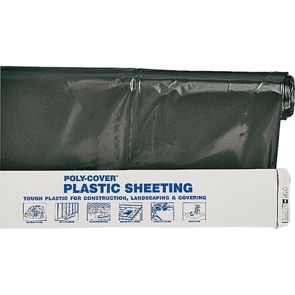 Orgill Poly ORGILL POLY 4X12-B Poly Film, 100 ft L, 12 ft W, 4 mil Thick, Black - 4X12-B