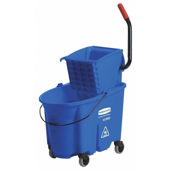 Rubbermaid Commercial 60 in Slide-On Wet Mop Handle, Invader Series, Blue, Fiberglass - FGH14600BL00
