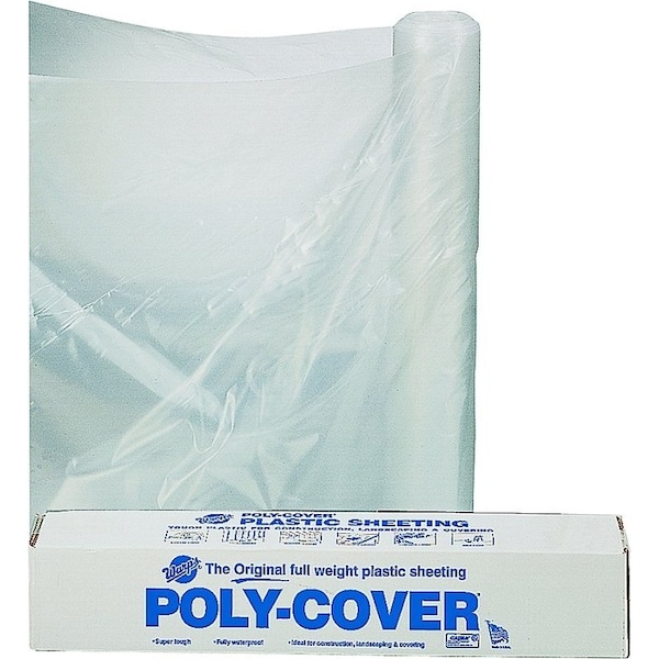 Poly-Cover Poly-Cover 4X10-C Masking Sheet, 100 ft L, 10 ft W, 4 mil THK, Clear - 4X10-C