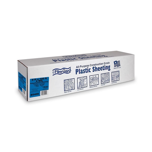 Film-Gard Film-Gard Plastic Sheeting 4 mil X 8 ft. W X 100 ft. L Polyethylene Black 1 pk - 625903