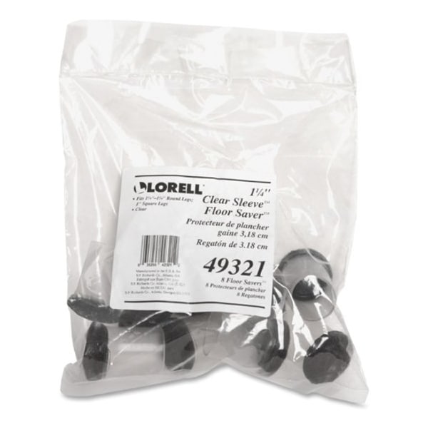 Lorell Sleeve Floor Protectors, Clr, 1-1/4", PK8 - LLR49321