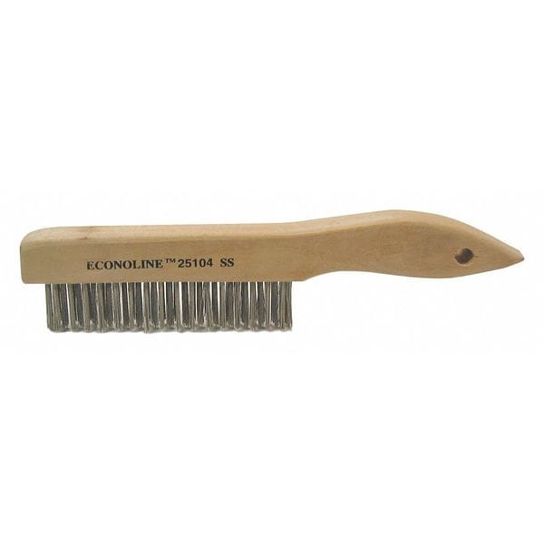 Weiler Scratch Brush .012 Stainless Steel Fill Shoe Handle 4x16 Rows - 25104