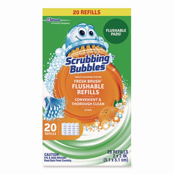 Scrubbing Bubbles Fresh Brush Toilet Cleaning System Refill, Citrus Scent, 20PK - 301802
