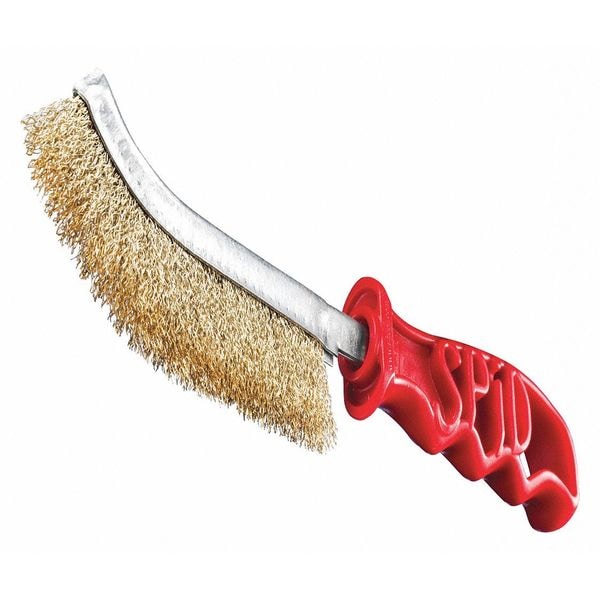 Tanis Brush 9-5/8" SPID Brush, Brass Coated Steel, Shank Handle - 71400