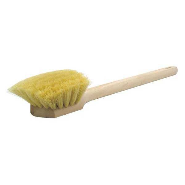 Weiler 20" Utility Scrub Brush White Tampico Fill Long Handle Wood Block - 44017