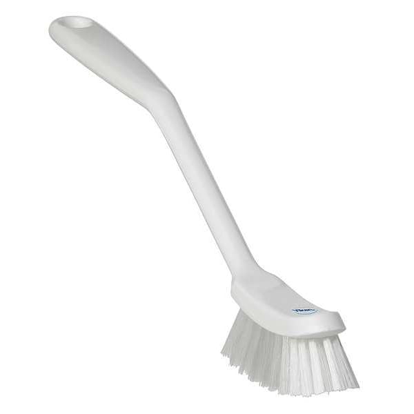 Remco 1 in W Scrub Brush, Medium, 8 3/16 in L Handle, 11 in L Brush, White, Plastic, 11 in L Overall - 42875