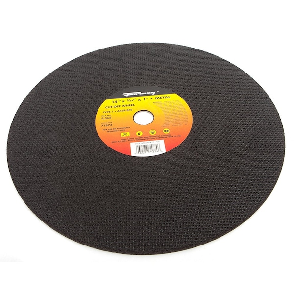 Rueda de corte Forney, Metal, Tipo 1 inStud Master in, 14 in x 3/32 in x 1 in - 71874