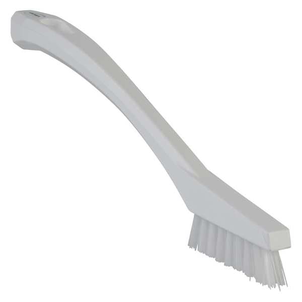 Vikan 1/2 in W Detail Brush, Stiff, 5 1/2 in L Handle, 2 in L Brush, White, Plastic, 8 in L Overall - 44015