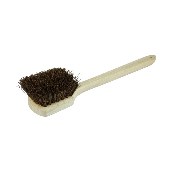 Weiler 20" Utility Scrub Brush, Palmyra Fill, Long Handle, Wood Block - 72101