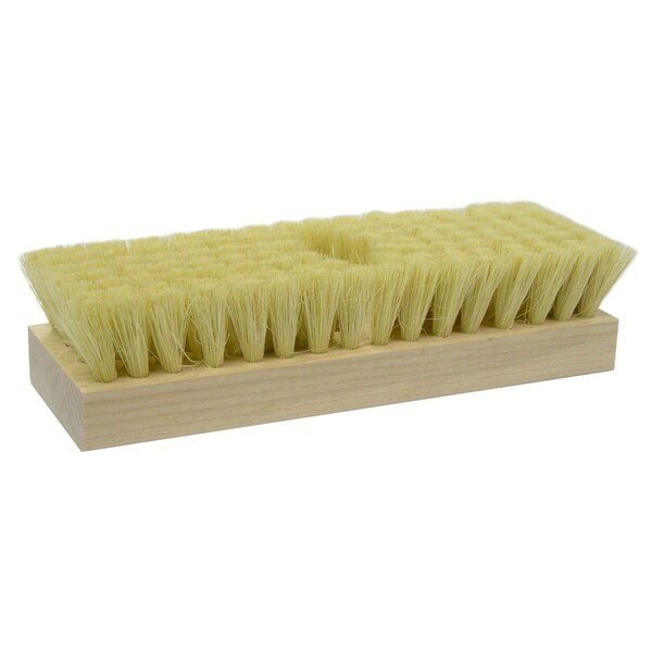 Weiler 8-1/4" Acid Scrub Brush, White Tampico Fill, One Tapered Handle Hole - 73111