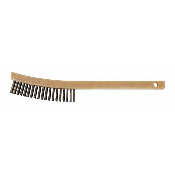Pferd Curved Scrtch Brush, Polypro, SSWire, 3x19 in, 7-1/2 in L Handle, 6-1/4 in L Brush, Synthetic - 85014