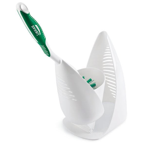 Libman Commercial Large Angled Toilet Bowl Brush And Caddy, 4PK - 1022