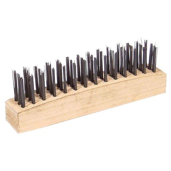 Zoro Select Scratch Brush, 4 41/64 in L Handle, 4 41/64 in L Brush, Black, Wood, 4 41/64 in L Overall - 19N784
