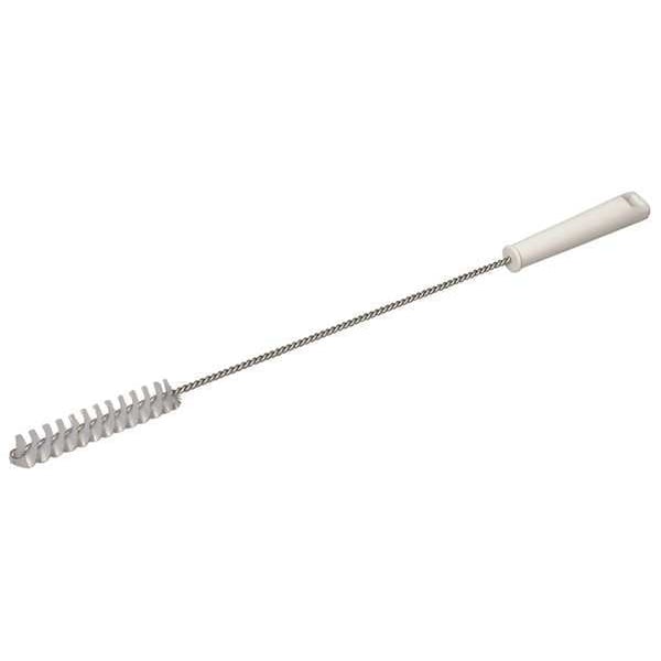 Vikan 1 in W Tube and Valve Brush, Medium, 14 in L Handle, 5 57/64 in L Brush, White - 53765