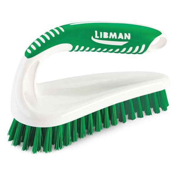 Libman 2 1/2 in W Scrub Brush, Stiff, 5 1/2 in L Handle, 7 in L Brush, Green, Polypropylene, Santoprene - 57