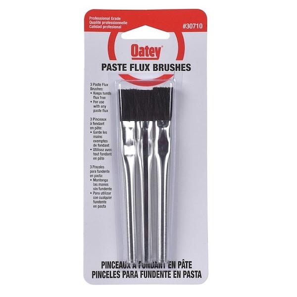 Oatey Acid Brush, 3 in L x 1/2 in W Brush, Tin Handle, 6 in OAL - 30710