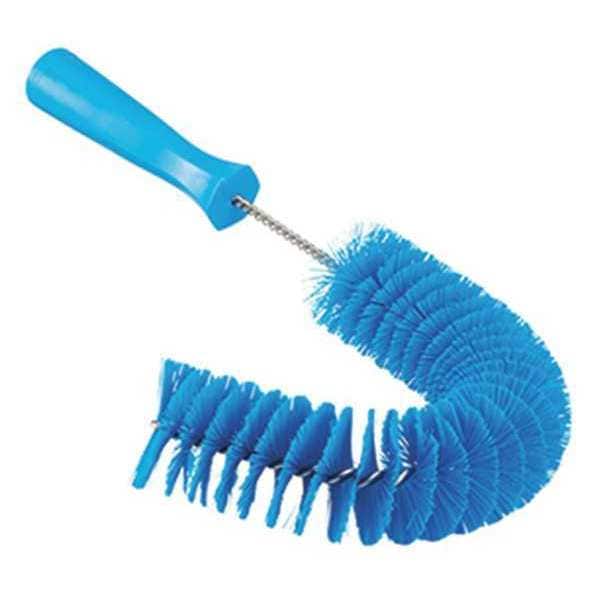 Vikan 7 7/8 in W Hook Brush, Medium, 5 1/4 in L Handle, 15 1/2 in L Brush, Blue, Polypropylene - 53723