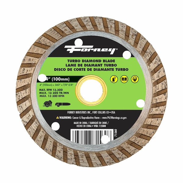 Disco de corte de diamante Forney, Turbo, 4 pulgadas - 71560