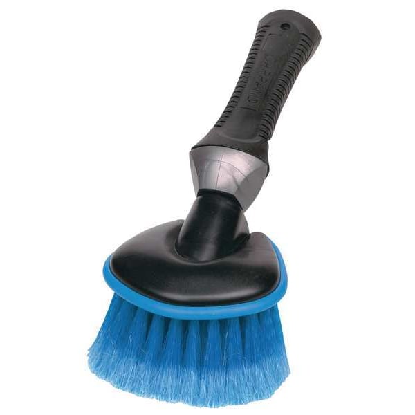 Carrand 2 1/4 in W Car Wash Brush, 6 in L Handle, 5 in L Brush, Blue, Rubber, 11 in L Overall - 92025