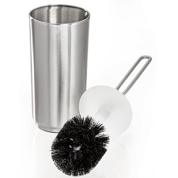 Interdesign iDESIGN Brush and Holder, Polypropylene Bristle, Steel Holder, Silver Holder - 28230