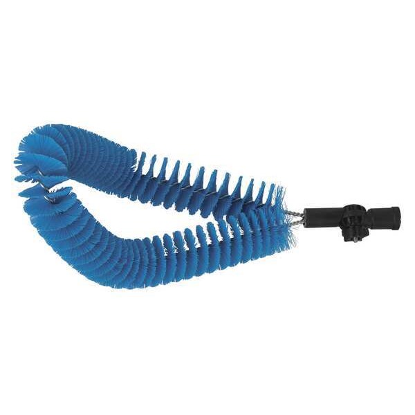 Vikan 7 1/2 in W Clean In Place Brush, Medium, 4 1/2 in L Handle, 20 in L Brush, Blue, Polypropylene - 53743