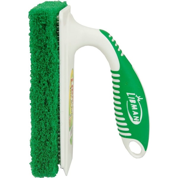 Libman Tile and Tub Scrub, Recycled Plastic Abrasive, 6 in L, 3 in W, Green/White - 1161