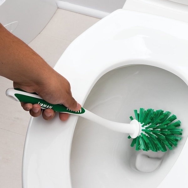 Libman Toilet Bowl Brush, 1 in L Trim, PET Bristle, 19-1/4 in OAL - 1020