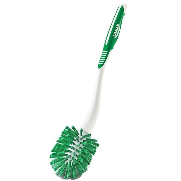 Libman Toilet Bowl Brush, 1 in L Trim, PET Bristle, 19-1/4 in OAL - 1020