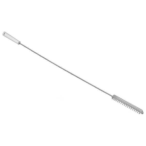 Vikan Tube and Valve Brush, Medium, 5 1/4 in L Handle, 6 1/4 in L Brush, White, Polypropylene - 53815