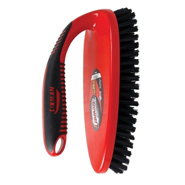 The Libman Co Libman Big Scrub Brush, 1 in L Trim, PET, 3-1/2 in W Brush, 9 in OAL, Red - 567