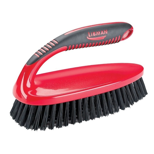 The Libman Co Libman Big Scrub Brush, 1 in L Trim, PET, 3-1/2 in W Brush, 9 in OAL, Red - 567