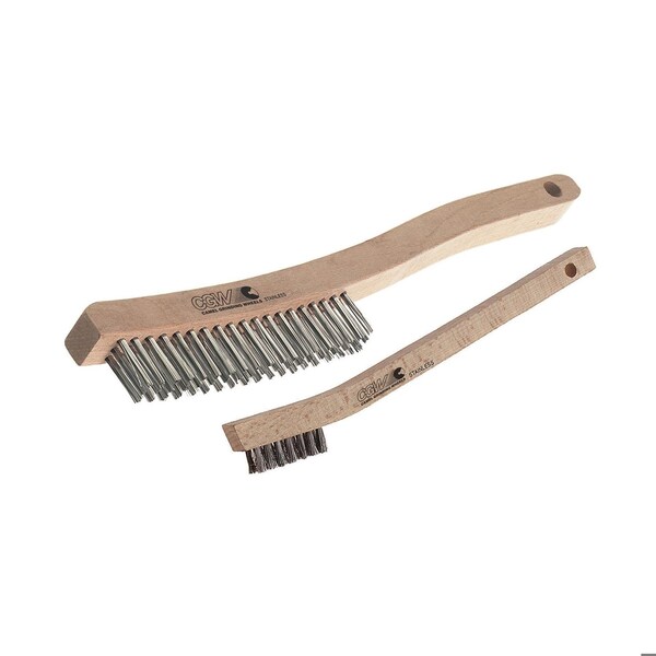 Cgw Abrasives Economy Scratch Brush, 5/32 in L x 1/32 in W Brush, 7-1/4 in OAL, 1/2 in SS Trim - 60209