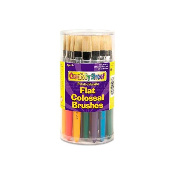 The Chenille Kraft Co Creativity Street Colossal Brush, Natural Bristle, Flat, 30/Set - 5167