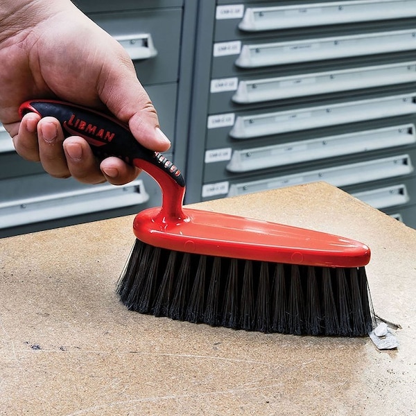 Libman Work Bench Dust Brush, 2 in L Trim, PET, 7 in W Brush, 14-1/4 in OAL, Red - 526
