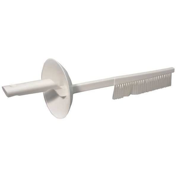 Vikan 1/2 in W Scrub Brush, Medium, 4 3/4 in L Handle, 20 in L Brush, White, Plastic, 20 in L Overall - 41845