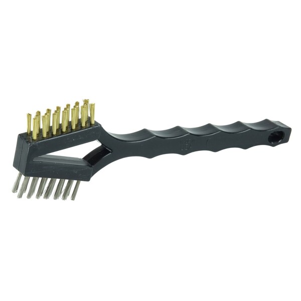 Weiler Double Sided Scratch Brush, .006 Brass & .006 Fill, Block, 3 x 7 - 44732