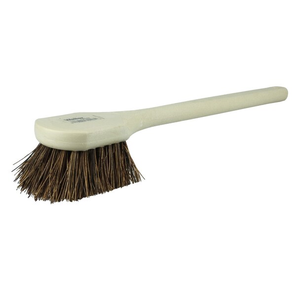 Weiler 20" Utility Scrub Brush, Palmyra Fill, Long Handle, Foam Block - 79107