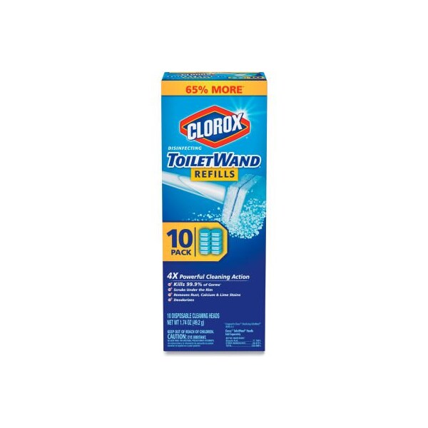 Clorox Disinfecting Toiletwand Refill Heads, 10/Pack, 6 Packs/Carton - 31620
