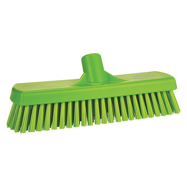 Vikan 3 in W Deck Brush, Stiff, 12 in L Brush, Lime, 12 in L Overall - 706077