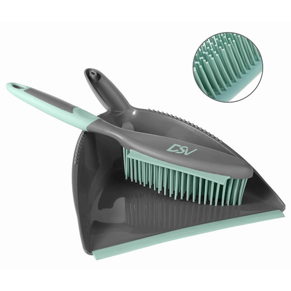 Dsv Standard Soft Bristle Brush and Scrubber w/ Dustpan Set - 70702