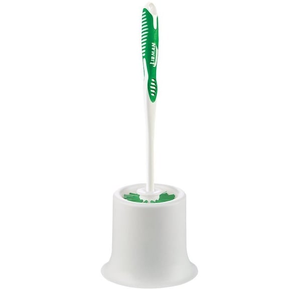 Libman Toilet Bowl Brush, 1 in L Trim, PET Bristle, Polypropylene Holder, White Holder - 34