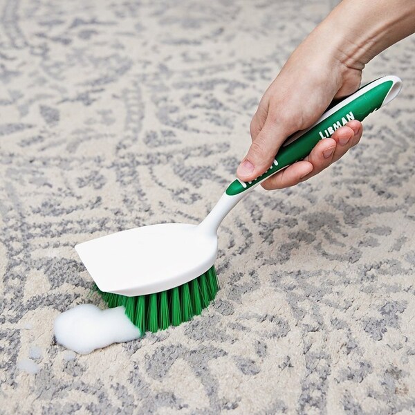 Libman Heavy-Duty Scrub Brush, 1-1/2 in L Trim, PET, Green, 3-1/2 in W Brush, 11.13 in OAL, White - 54