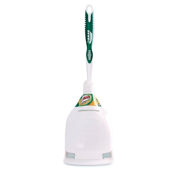 Libman Bowl Brush, 1 in L Trim, PET Bristle, Polypropylene Holder, White Holder - 40