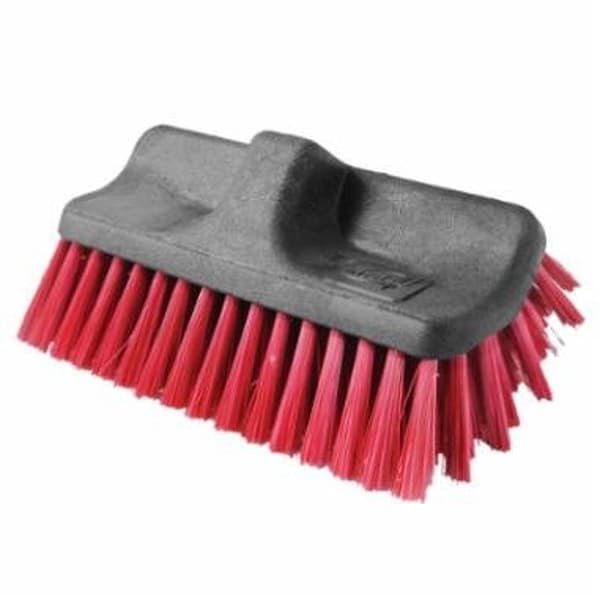 Libman 516 Scrub Brush, 2-1/2 in L Trim, Poly, Red, 6 in W Brush - 8298