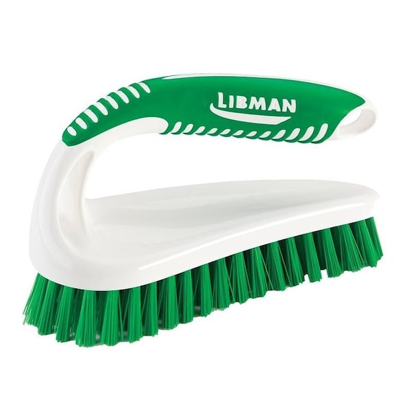 Libman Power Scrub Brush, 1 in L Trim, PET, Green, 2-1/2 in W Brush, 6.37 in OAL, Green/White - 57